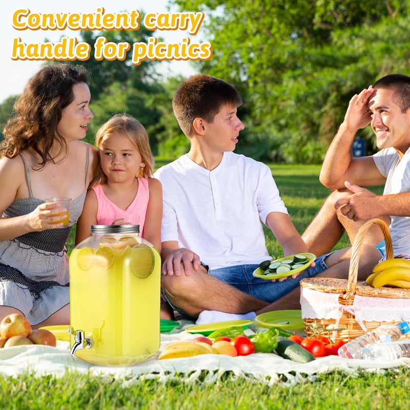 FillTouch 2 Gallon Plastic Beverage Dispensers with Stand Large Clear Drink Containers for Parties with Spigot and Lid for Weddings Countertop Party Bar Picnics Water Tea - Image 4